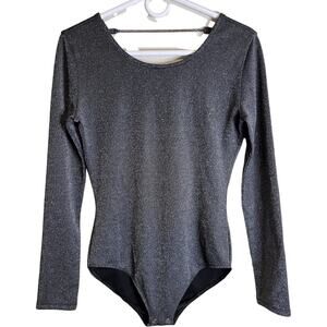True Religion Silver Bodysuit with Chained Back Size:Small
